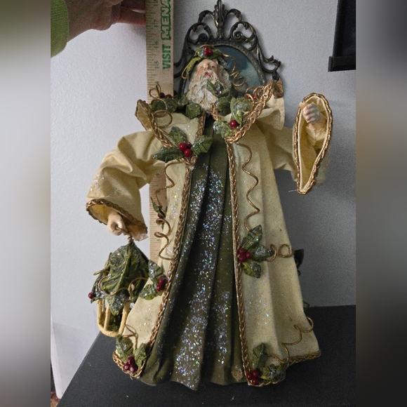 Silvestri Santa Holly Paper Mache Tree Table Topper Christmas Figure *read* - Picture 15 of 16